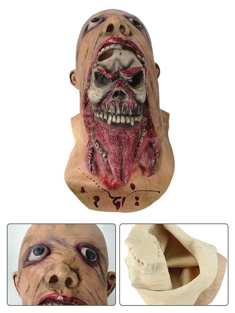 Masque d'Halloween Réaliste de Haute Qualité, étiez érez la Peur Intérieure, Confortable, Respirant, Parfait pour Tous les Thèmes d'Halloween