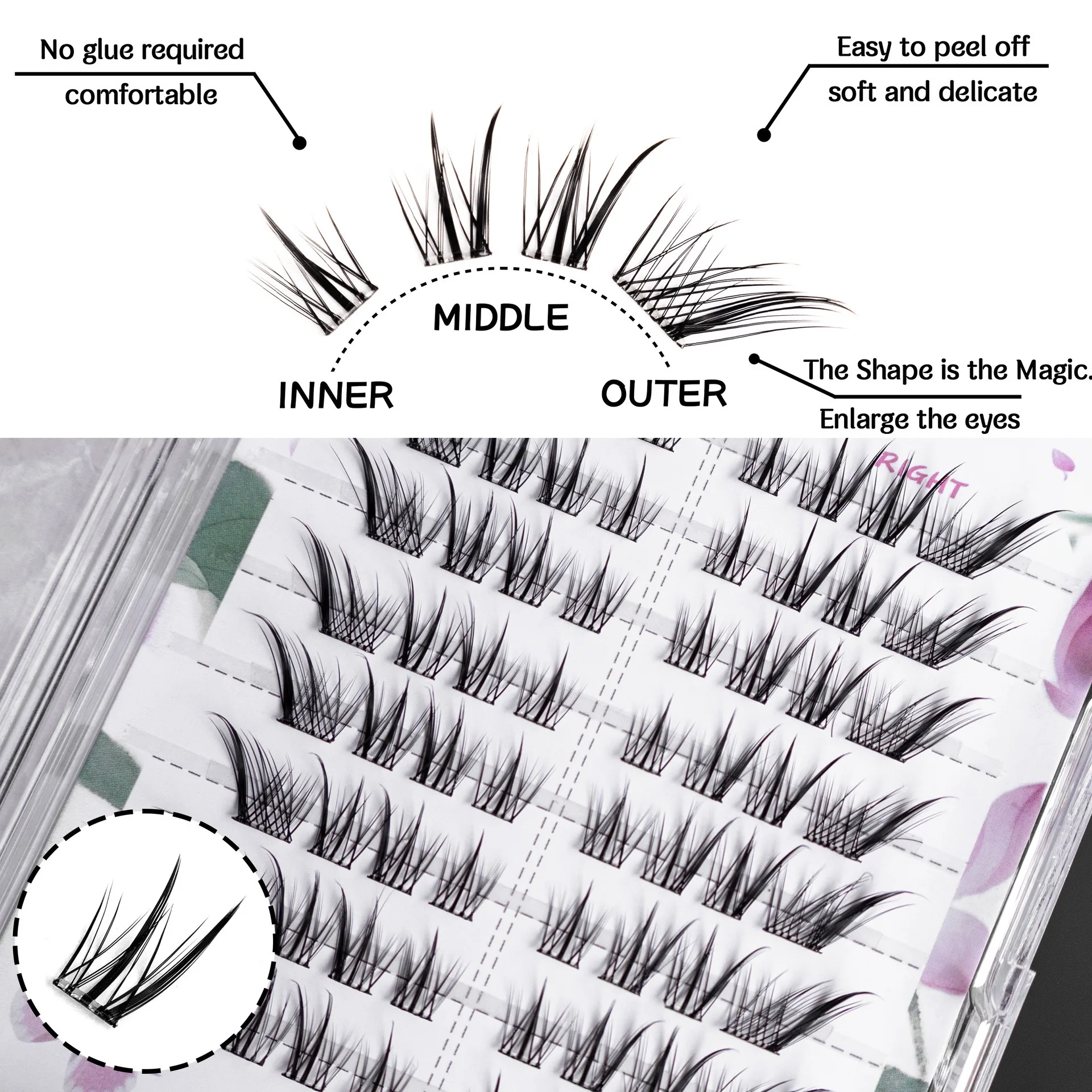 Segmented False Eyelashes Blac - огляд і ціна Eyelash Extension In Chinese