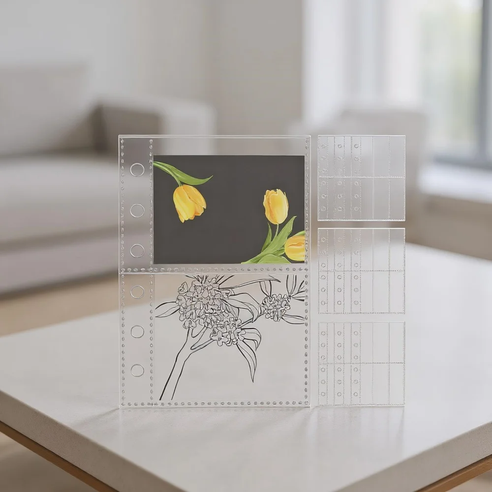 10/20pcs A7 Size 6-Ring Binder Replacement Card Pages Card Photo Protector Sleeves Sticker Book Transparent Pages Replacement
