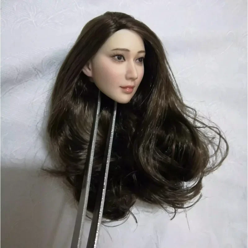 

1/6 Scale Beautiful Women Soldier White Skin Head Sculpt Model Ornaments for 12 Inch Action Figure Body Doll DIY