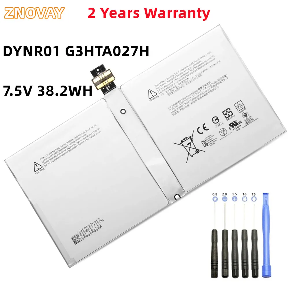 

ZNOVAY G3HTA027H DYNR01 Laptop Battery For Microsoft Surface Pro 4 1724 12.3" Tablet 7.5V 38.2WH/5087mAh G3HTA027H New