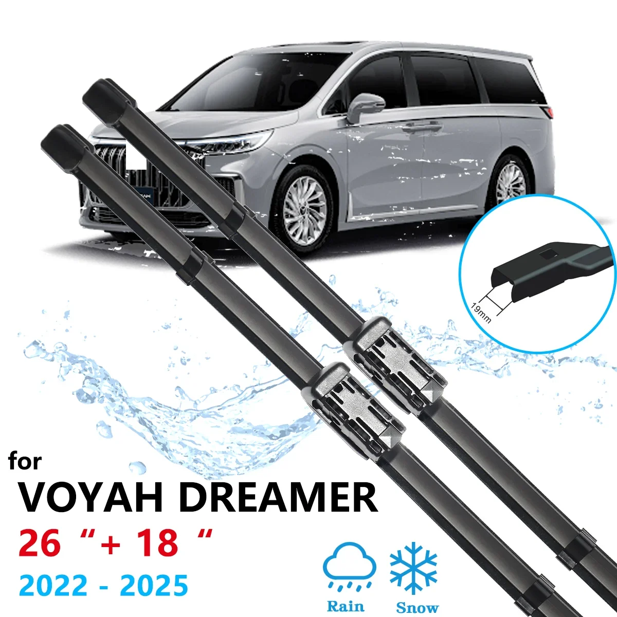 

For Voyah Dreamer Dream Rabdan One Seven 2022 2023 2024 2025 Front Rear Wipers Blades Brushes Windows Cleaning Auto Accessories