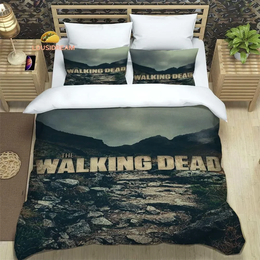 Poster The Walking Dead Sheets Quilt Covers Bedding Dormitory Sheets Three-piece Bedding Set Three-piece Soft Warm Bedding Set