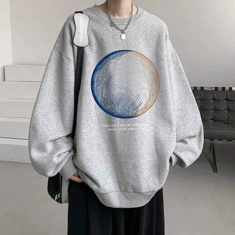 Men's Oversized Hoodie Autumn Fashion Moon Print Off White Hoodies Oversize for Men 5XL Unisex Casual Wear Male Sweatshirt