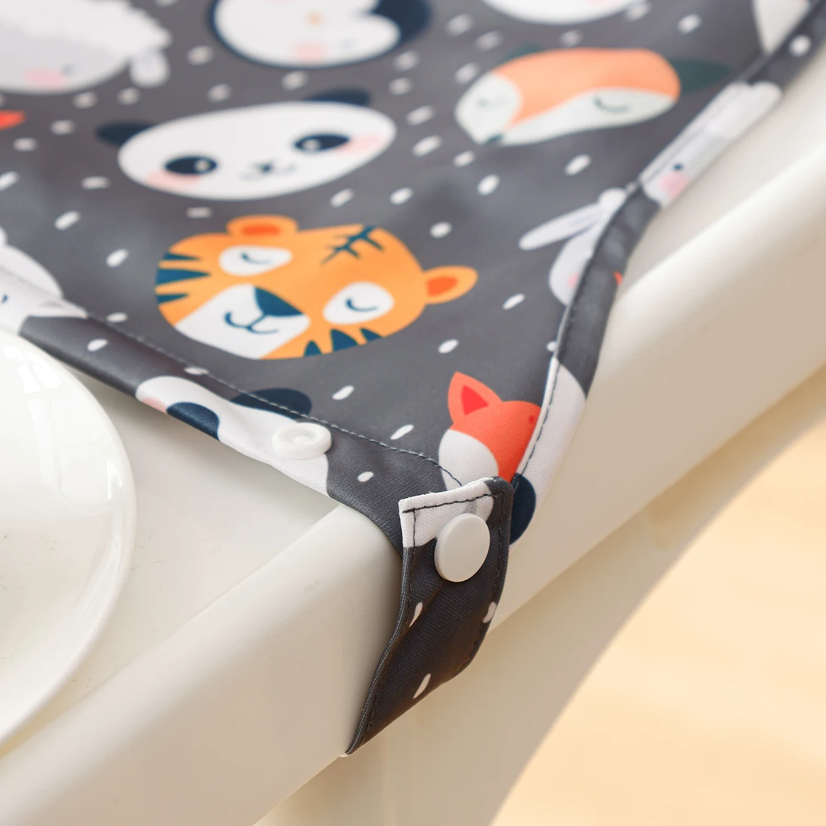 Elinfant 1 قطعة مرايل تغذية مقاومة للماء بأكمام طويلة مع جيب، مريلة أطفال قابلة للغسل، كرسي مرتفع وطاولة قابلة للفصل #3