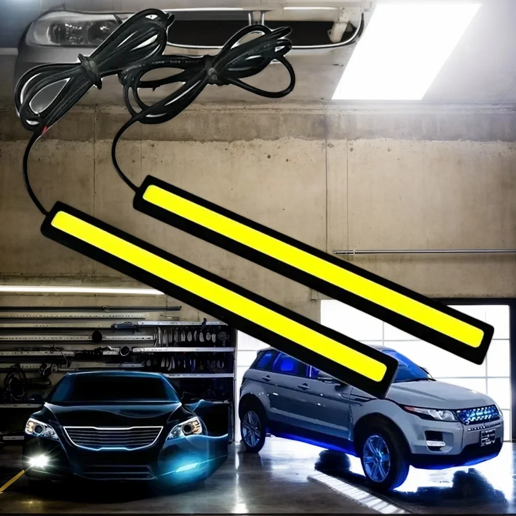 

2 шт. супер яркие светодиодные противотуманные лампы COB 17 см - 12 В 6500 К DRL полосы дневных ходовых огней для автостайлинга интерьера