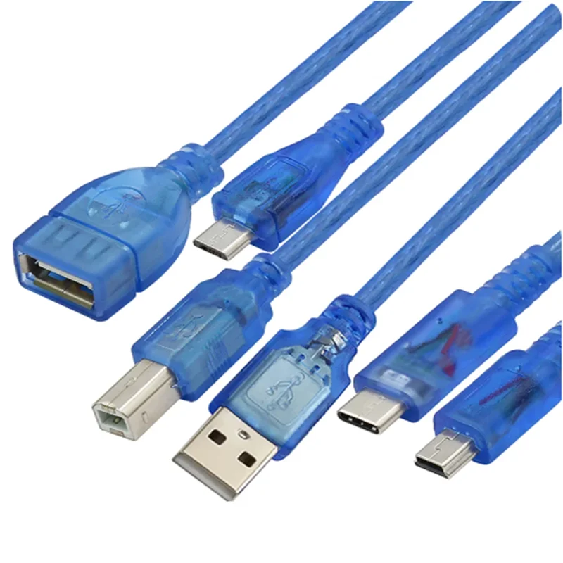 

For Aarduno 2560 Usb Printer Blue Data Cable Due Por Micro Mini USB to UNO/MICRO DUE/MINI NANO/TYPE-C