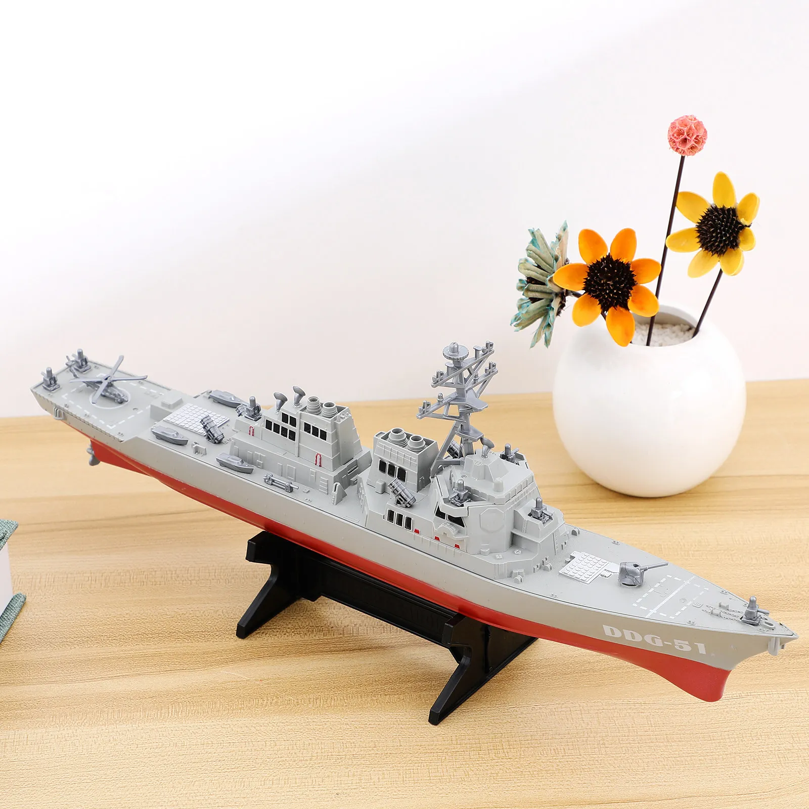 

Warship Sturdy Plastic Design Boys Bedroom Decoration Fun Birthday Gift Navy Ship for Kids Warship Toy
