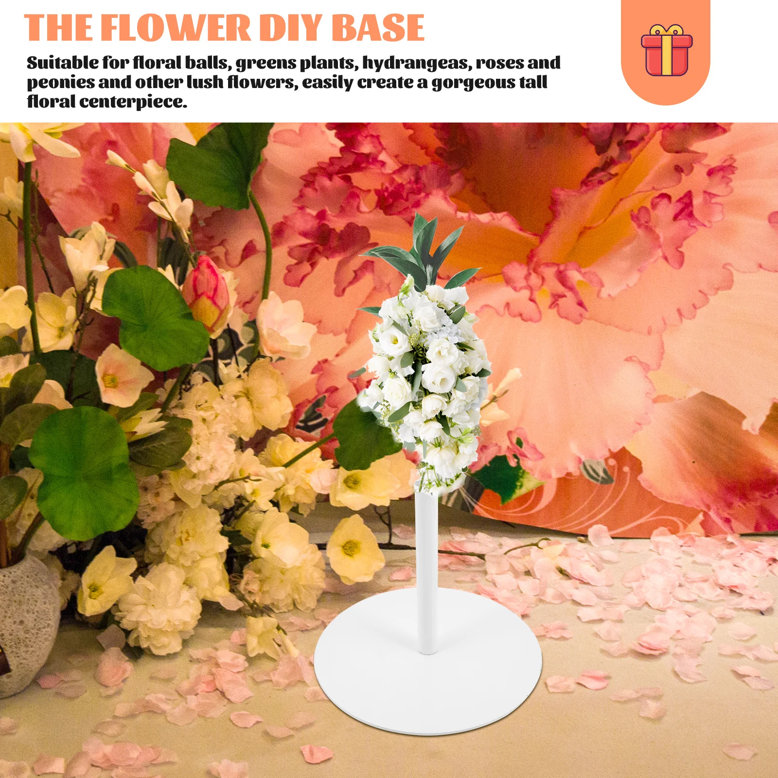

Wedding Flower Arrangement Base Iron Holder for Roses Peonies Strong Metal St White Tube Floral Supplies DIY Decor