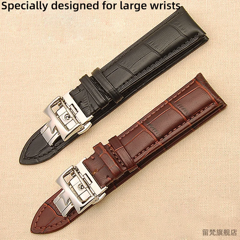 High quality XL extended lenght leather watch strap  for Vacheron vc Constantin heritage bracelet men's watch band Big Size Long