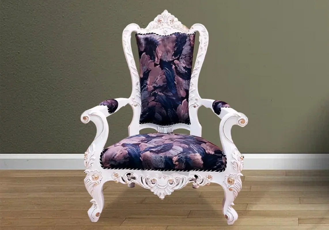 Royal and antique high back teak armchair