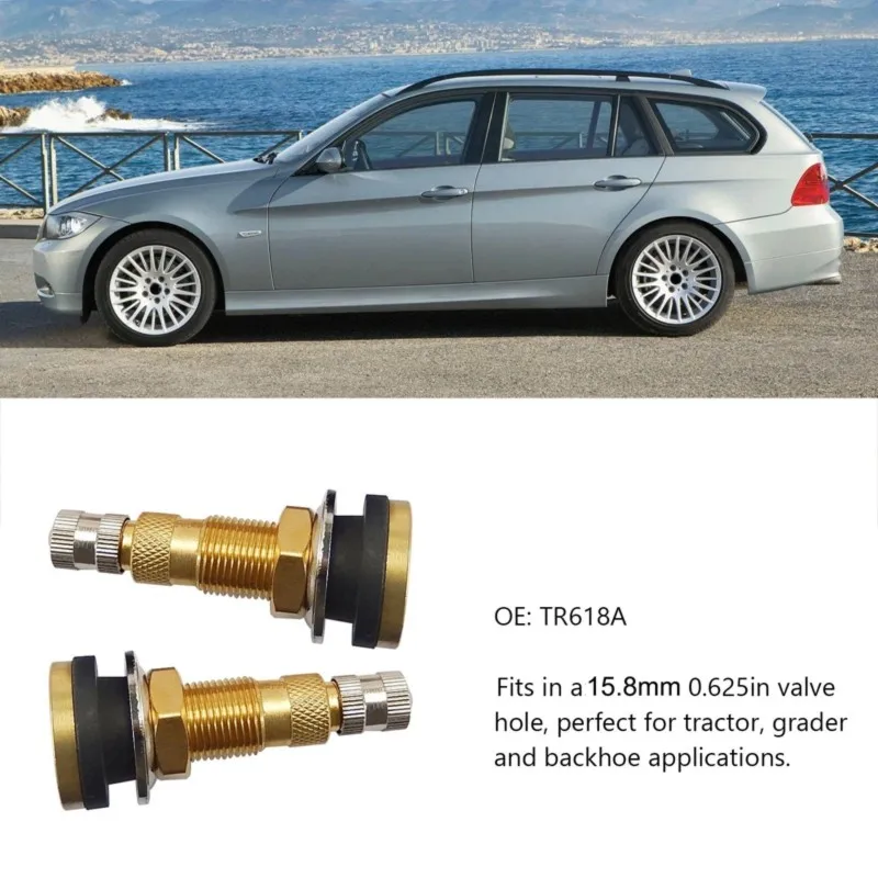 For TR618A Agricultural& Construction Vehicle Tubeless Tire Valve- 2 Pack Designed For Engineering Vehicles, Agricultural