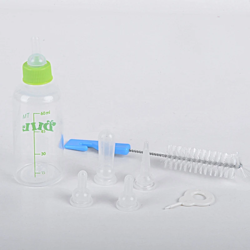 Puppy Nursing Bottle Kits With Cleaning Brush Pet Feeding Bottle With Replacement Nipples Feeding Nursing Care Set