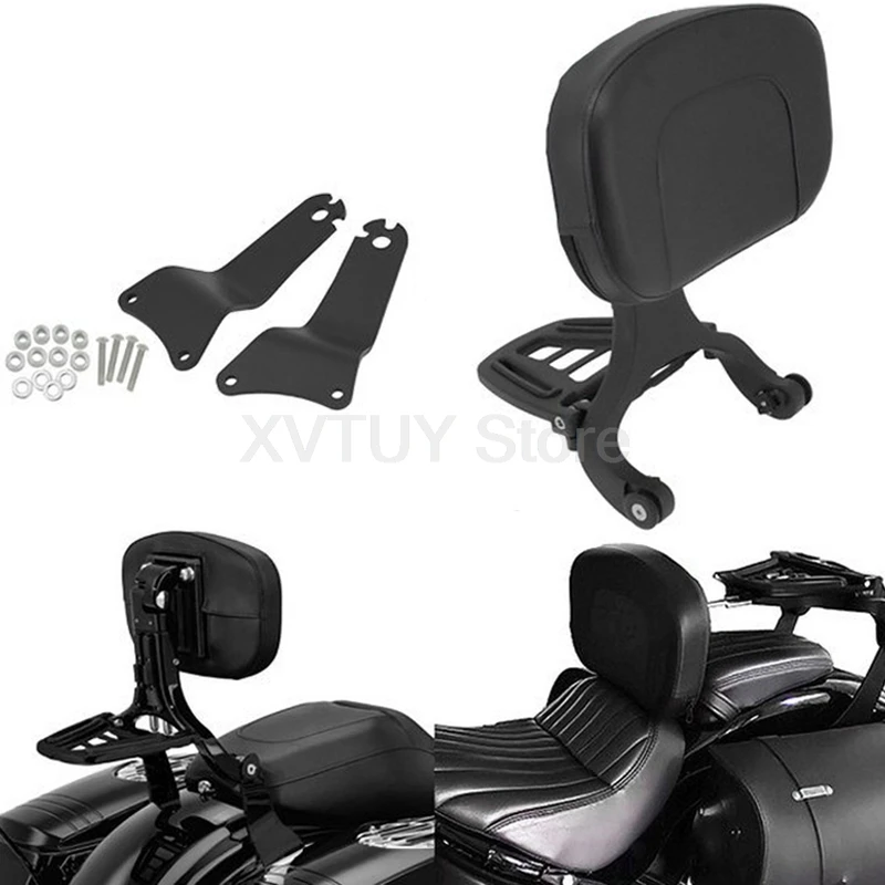 

Для Harley-Davidson Glide 1997-2023 Moto Rider черная складная выдвижная многоцелевая накладка на спинку водителя и пассажира