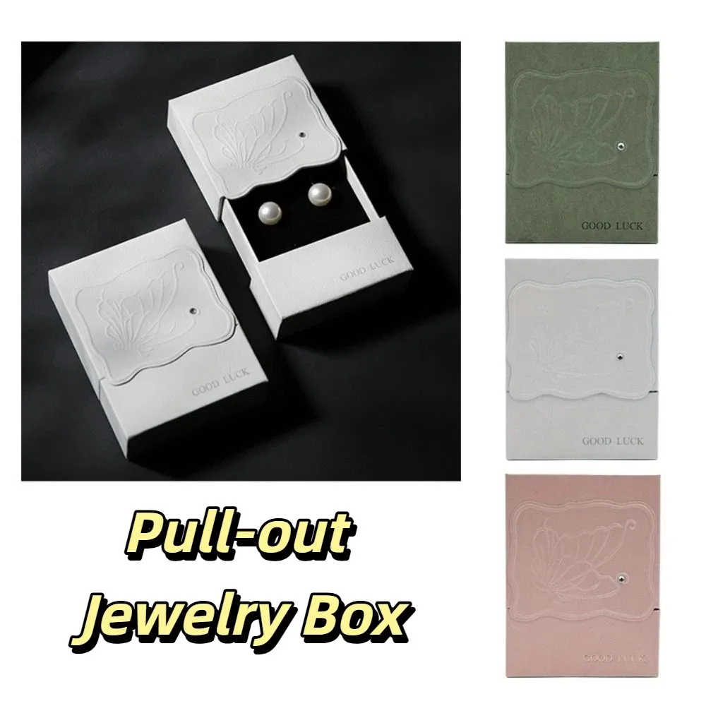 Butterfly Design Pull-out Jewelry Box Hot Stamping Small Size Diamond Jewelry Box Pull-out Drawer Fresh Style Drawer Jewelry Box