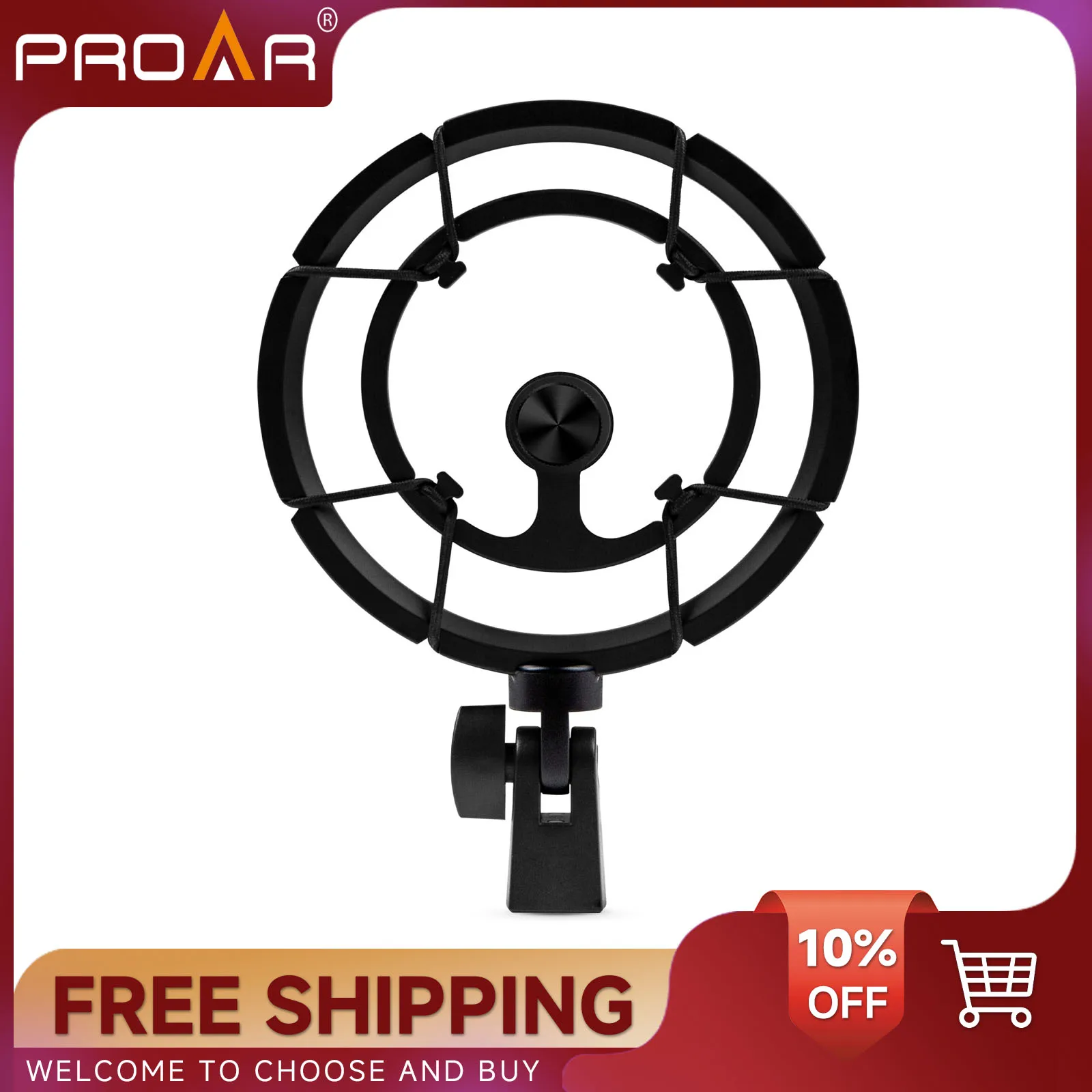 ไมโครโฟน Shock Mount โลหะน้ำหนักเบา Shock Mount การจับคู่แขน Mic สำหรับ Podcast,Gaming,การบันทึก