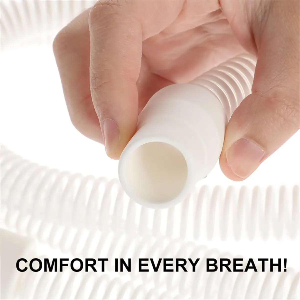 DT38 CPAP Hose 6 Foot Universal CPAP Tubing Replacement Tube Compatible with Most Machines Minimizes Mask Leaks, White