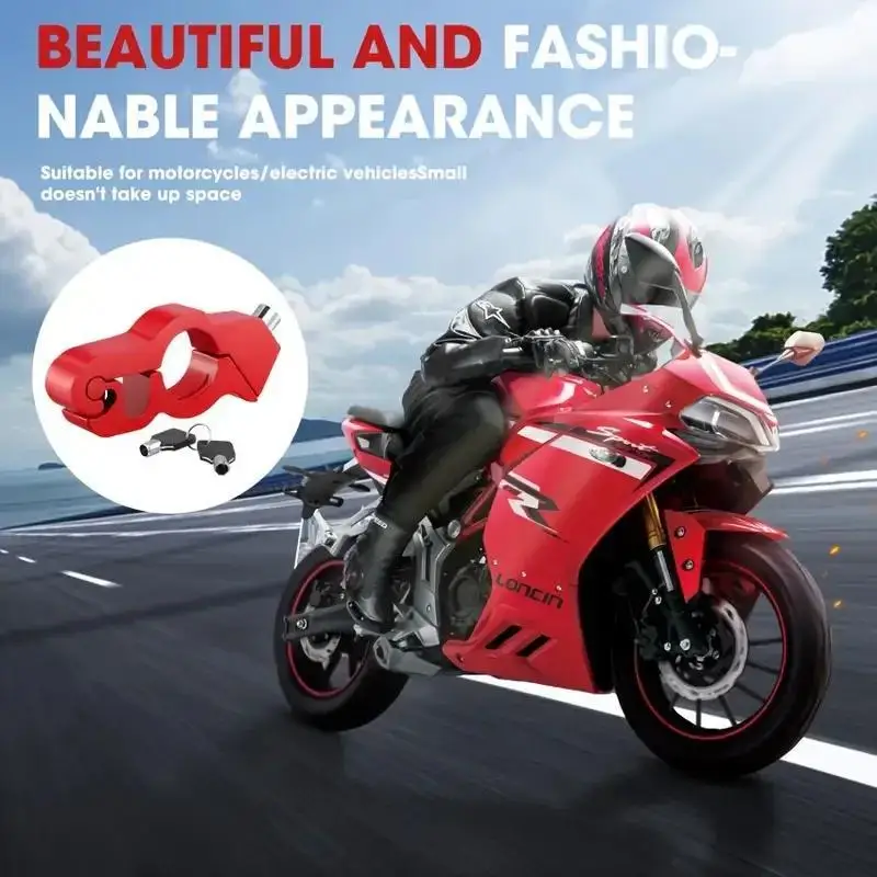 

Motorcycle Handlebar Lock - Waterproof, Anti - theft, Anti - corrosion. Portable Aluminum Alloy Brake Lock for Scooters/ATVs