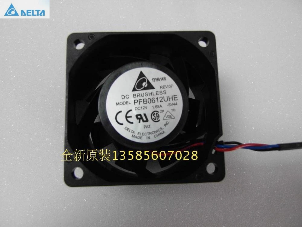 for delta PFB0612UHE 6038 60*60*38mm 12V 1.68A blower fan air flow  12000RPM  67.85CFM