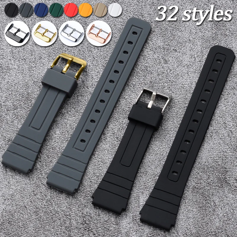 18mm Silicone Watch Strap for Casio F-91w Rubber Band Multi-Color Replacement Bracelet Waterproof Sport Wristband Accessories