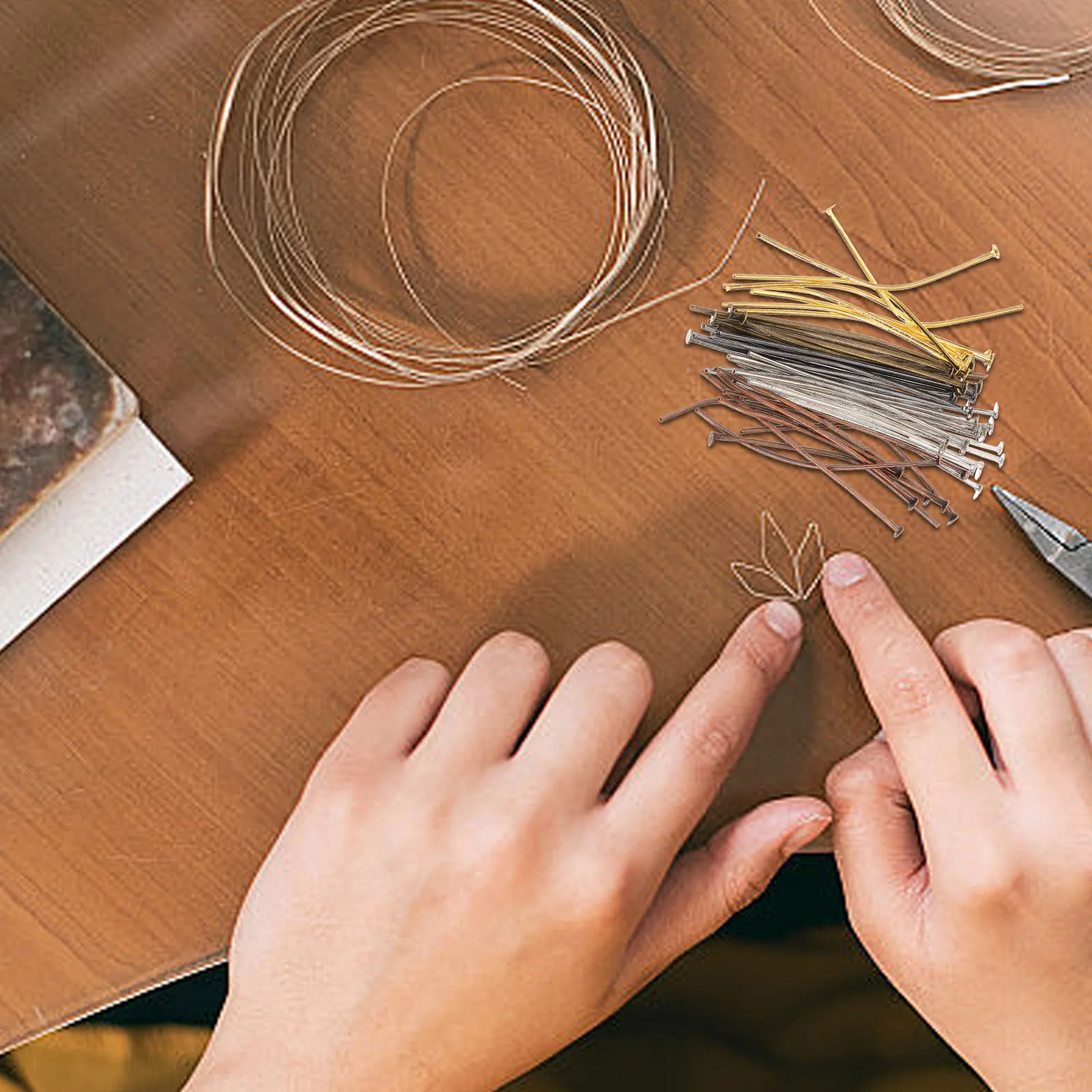 

600pcs Beaded Head Jewelry Making Sturdy Metal DIY Tools Threader Pins Head Pins For Jewelry Making Handcraft Supplies