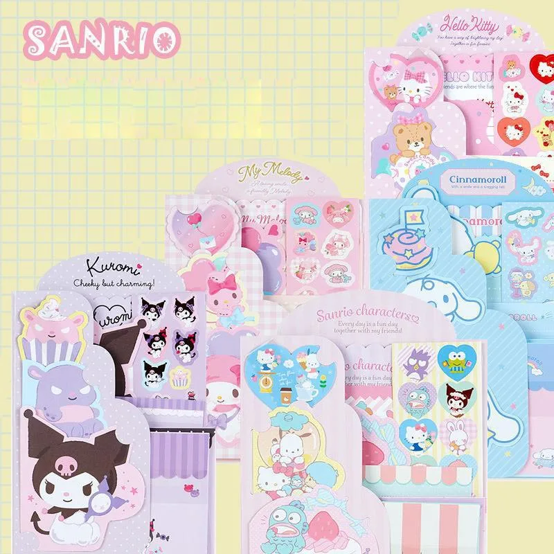 sanrio melody cinnamoroll envelope grupo cartoon kitty festival mensagem cartao memo pad material escolar kids gift 10 conjuntos por lote 01