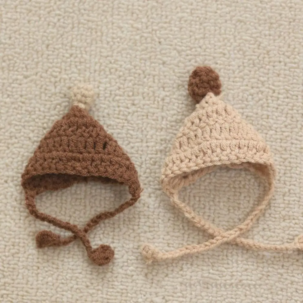 

Cartoon Candy Color Mini Knitted Hats Cute Plush Animal Doll Hat Fashion DIY Casual Wear Hat Doll Accessories