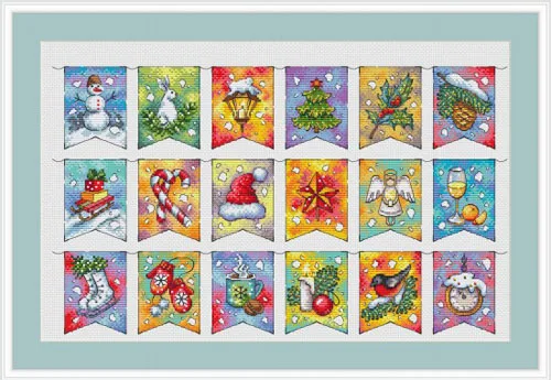 Gold Collection Counted Cross Stitch Kit World NP-010  winter flag 50-33 Cross Stitch Kit 2023