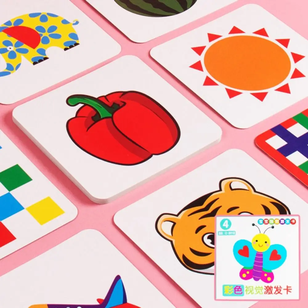 High Contrast Infant Visual Stimulation Card Cognition Color Learning Baby Vision Tigger Cards Newborn Early Educational