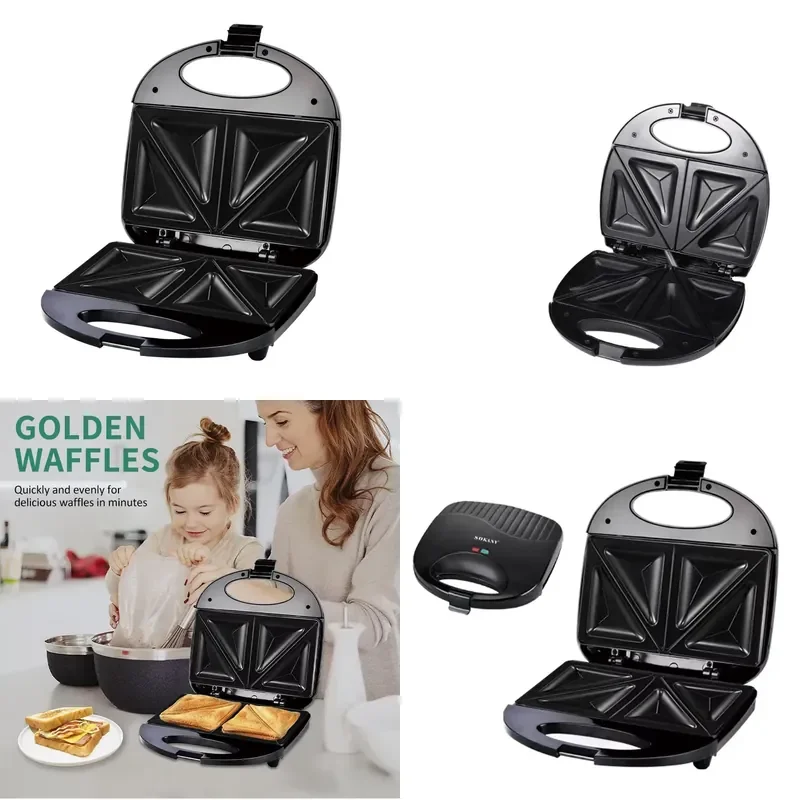 for  Double Sided Heated Multifunctional Toaster Home Kitchen Appliances 2 Piece Triangle Sandwich Maker