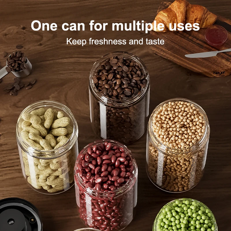 

Coffee Beans Vacuum Sealed Tank Transparent Glass Food Storage Jars Household Moisture-proof Air Extraction Airtight Container