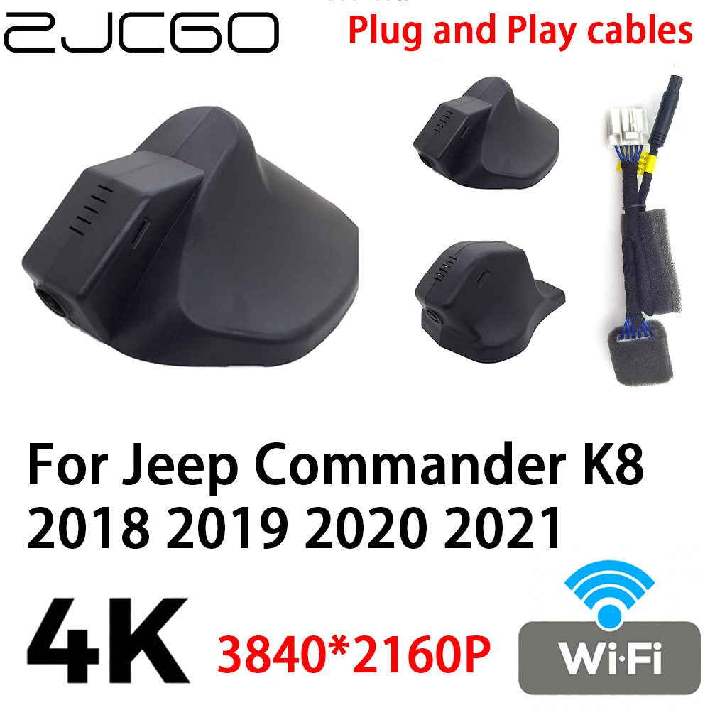 ZJCGO 4K 2160P Car DVR Dash Cam Camera Video Recorder Plug and Play for Jeep Commander K8 2018 2019 2020 2021