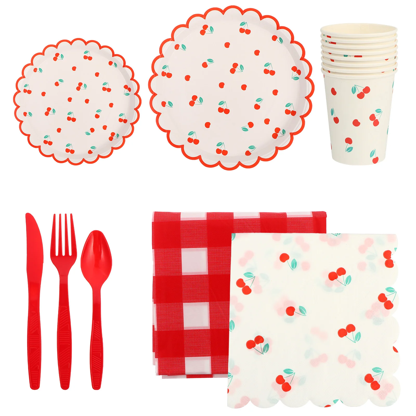 

Party Strawberry Paper Pallet Tableware Fruits Disposable Cups Kit Baby Serving Utensils