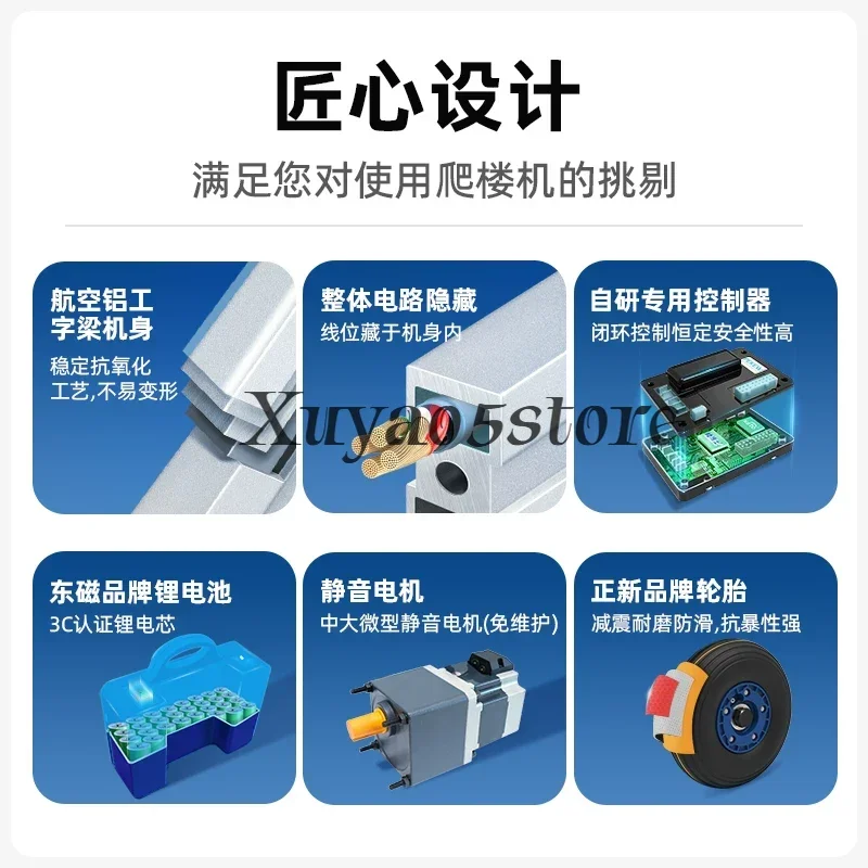 Aviation Aluminum Alloy Electric Stair Climber Cargo Stair Climbing Heavy Duty Transport Vehicle Upstairs Moving Tool