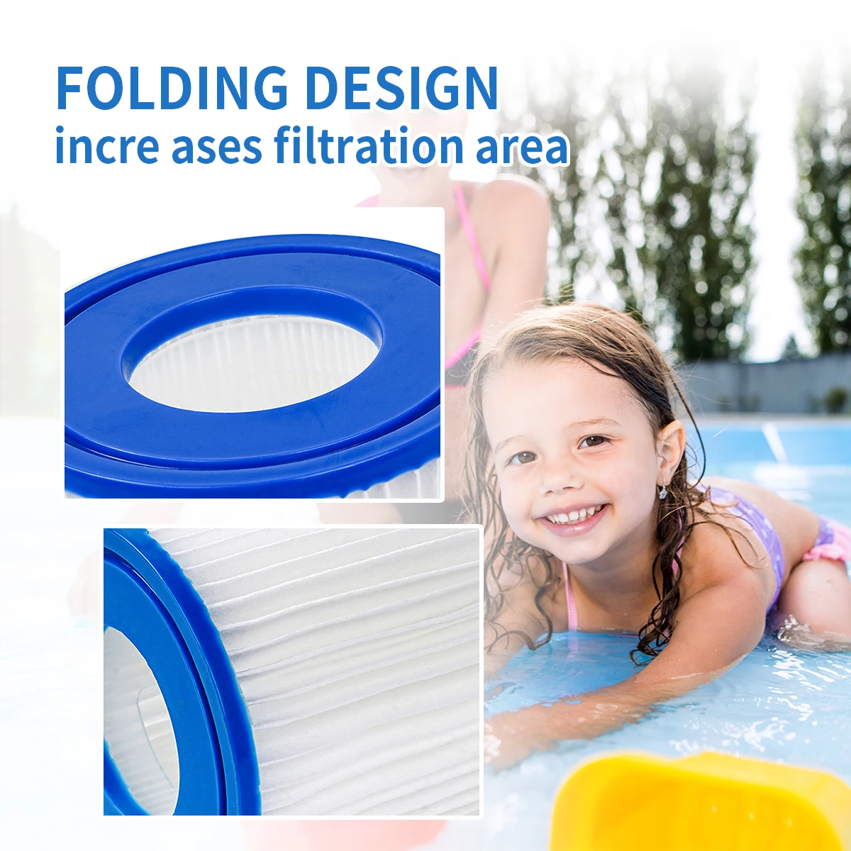 Type A/C Type III Pool Filter Cartridge Replacement Parts for Intex 29000E 59900E Bestway 58012E 530 1000 1500Gallon Pool Filter image 3