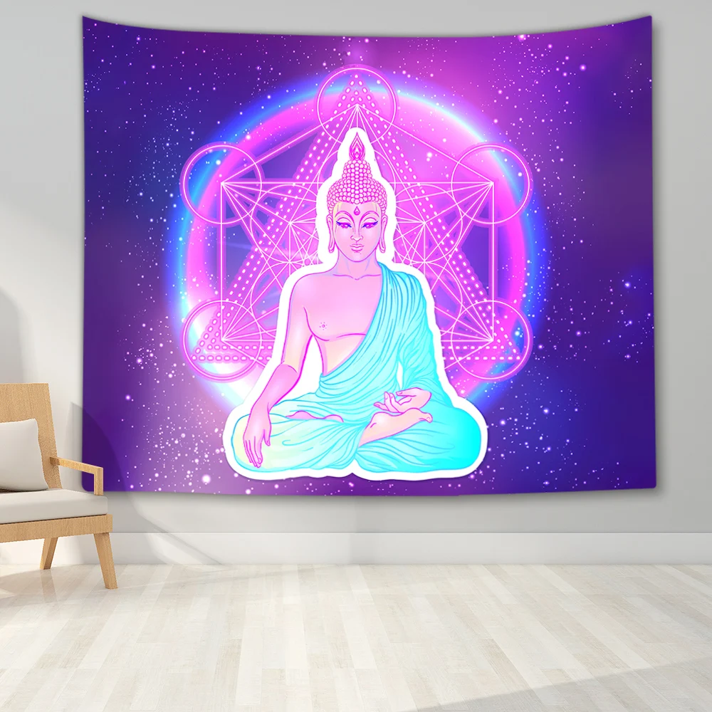 Colorful Buddha Tapestry Wall Hanging  Cloth Tapestries Psychedelic Yoga Carpet Mandala  Home Decoration