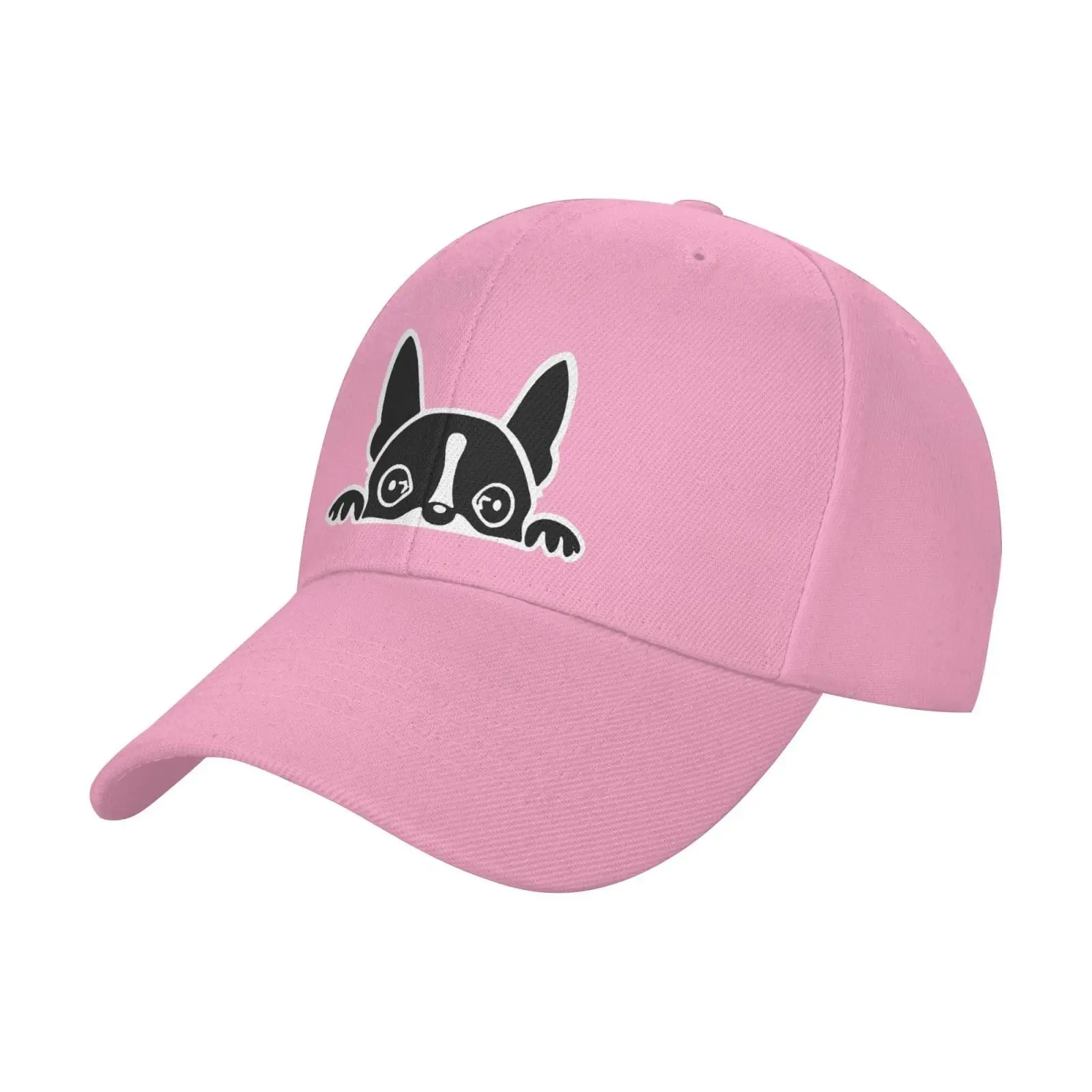 Boston Terrier Dog casquette adjustable fashion sports skull cap baseball cap trucker hat Pink