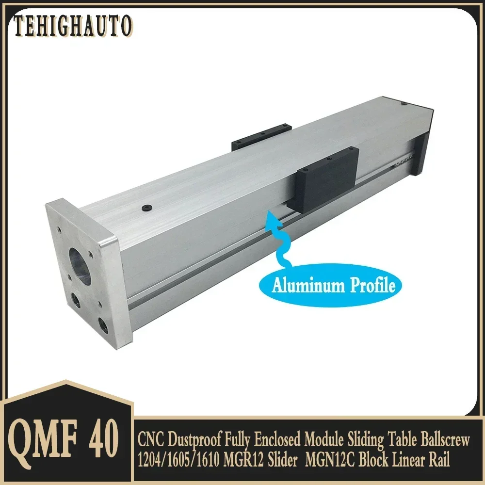 CNC Dustproof Fully Enclosed Module Sliding Table Ballscrew 1204/1605/1610 MGR12 Slider  MGN12C Block Linear Rail Router XYZ