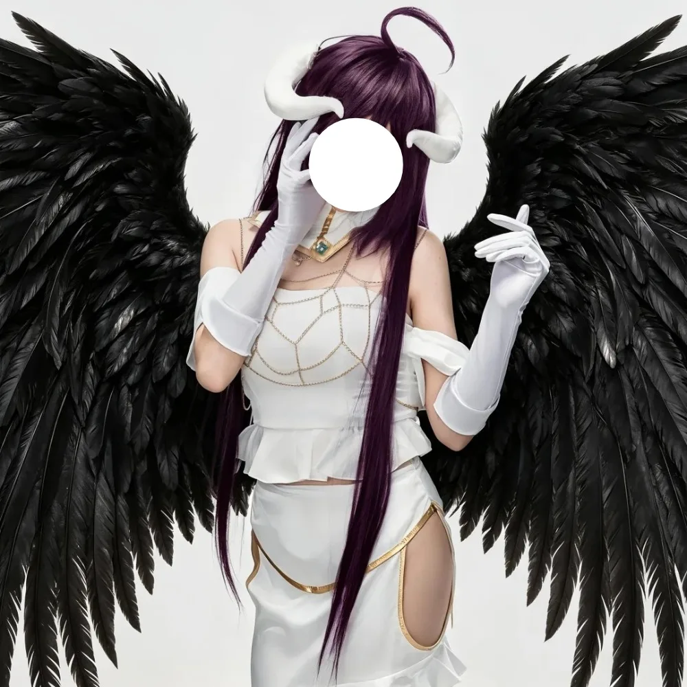오버로드 알베도 코스프레 의상 화이트 머메이드 피쉬테일 드레스 풀세트 헤드피스 포함 섹시 성인 여성 할로윈 코믹콘 의상