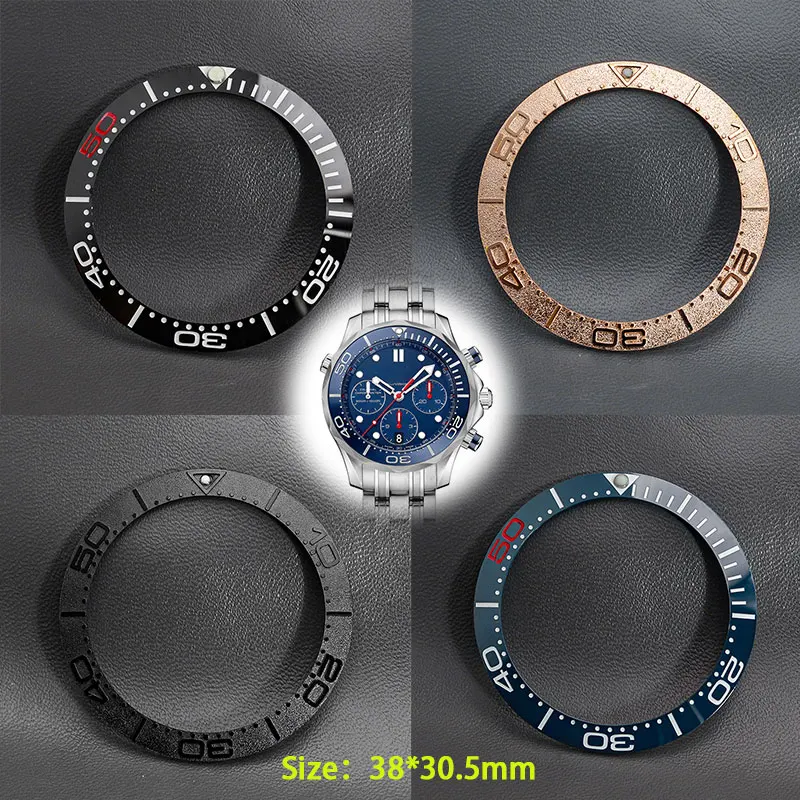 

38*30.5mm Sloping Ceramic Bezel Insert Replacement of Watch Accessories Fit Seamaster 300M GMT 600M Case