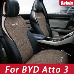 For BYD Atto 3 Yuan Plus 2022 Accessories Car Seat Covers Car Cushion BYD Linen Cushion Breathable for Summer Universal Gray