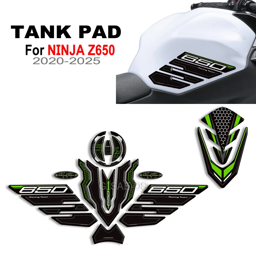 

For Kawasaki Ninja Z650 Z 650 2020 - 2025 Motorcycle 3D Fuel Tank Pad Sticker Gas Cap Protection Decals Waterproof