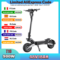 OOTD T10 E Scooter 900W Peak power 48V18AH Lithium Battery Fold Electric Scooter 11-inch All Terrain Tire E Scooters