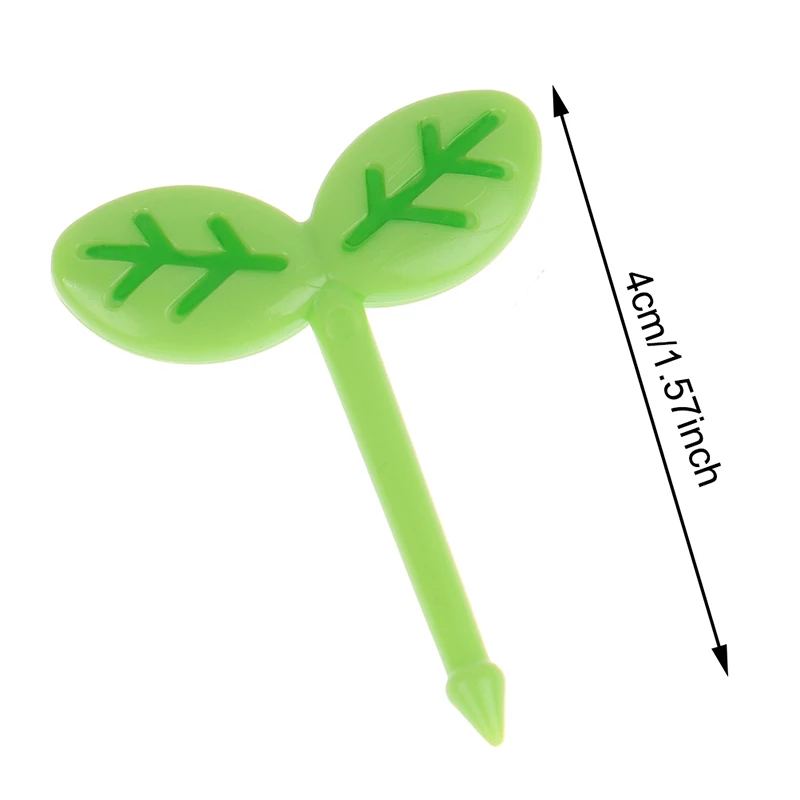 8Pcs Kids Fruit Picks Needle Stick Toothpicks Mini Leaf Shape Fruit Cake Dessert Food Forks Lunch Box Decor Bento Accessories