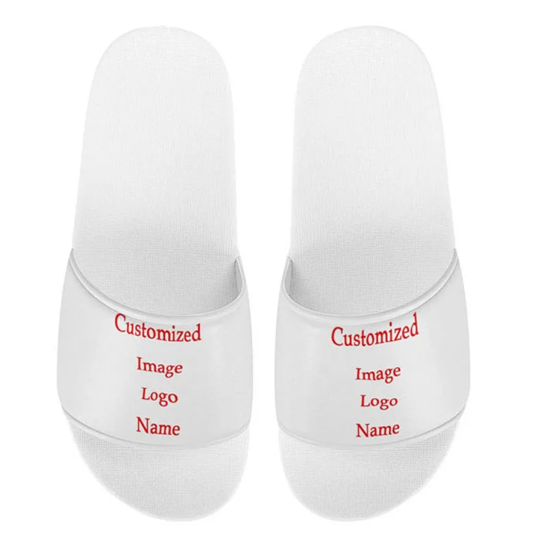 Custom Your Image Print Slippers Men Beach Shoes Women Sandals Summer House Flip Flops for Couple Casual Chaussures Femme Slides