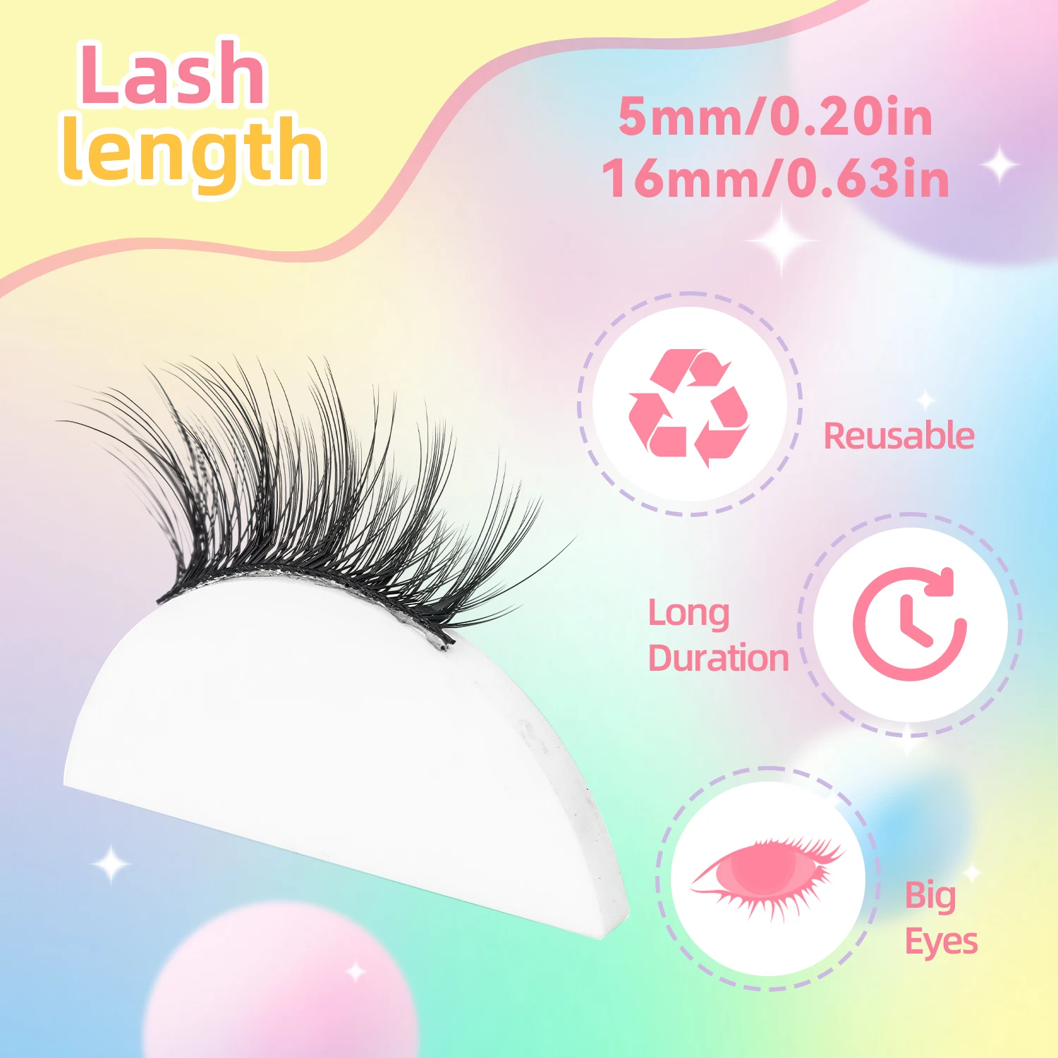 مجموعة رموش صناعية نصف رموش صناعية طويلة وديناميكية باللون الأسود مكونة من 10 أزواج #6