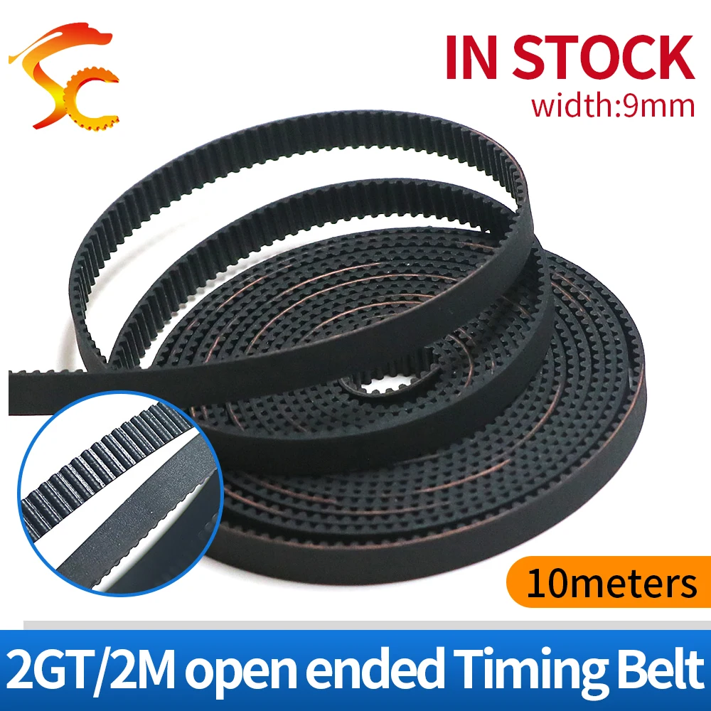 

High quality 10Meters GT2 Timing belt 2GT 9MM Width 9mm rubber GT2 9MM open belt for 3D Printer Free shipping