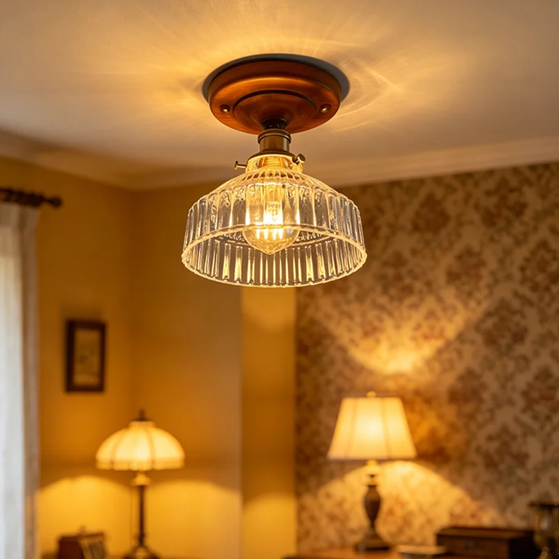 

French Aluminum Iron Glass LED Home Decor Ceiling Light Luxury Suspension Home Lamp Villa Bedroom Foyer Lighting Fixtures