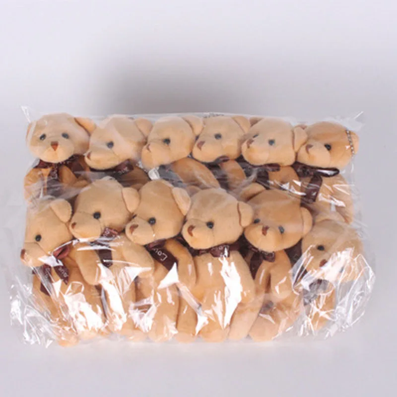12 stks/partij Zachte Gevulde Beer Knuffels Mini Teddybeer Poppen Speelgoed Kleine Gift Party Bruiloft Sleutelhanger Tas Hanger Teddy sleutelhanger