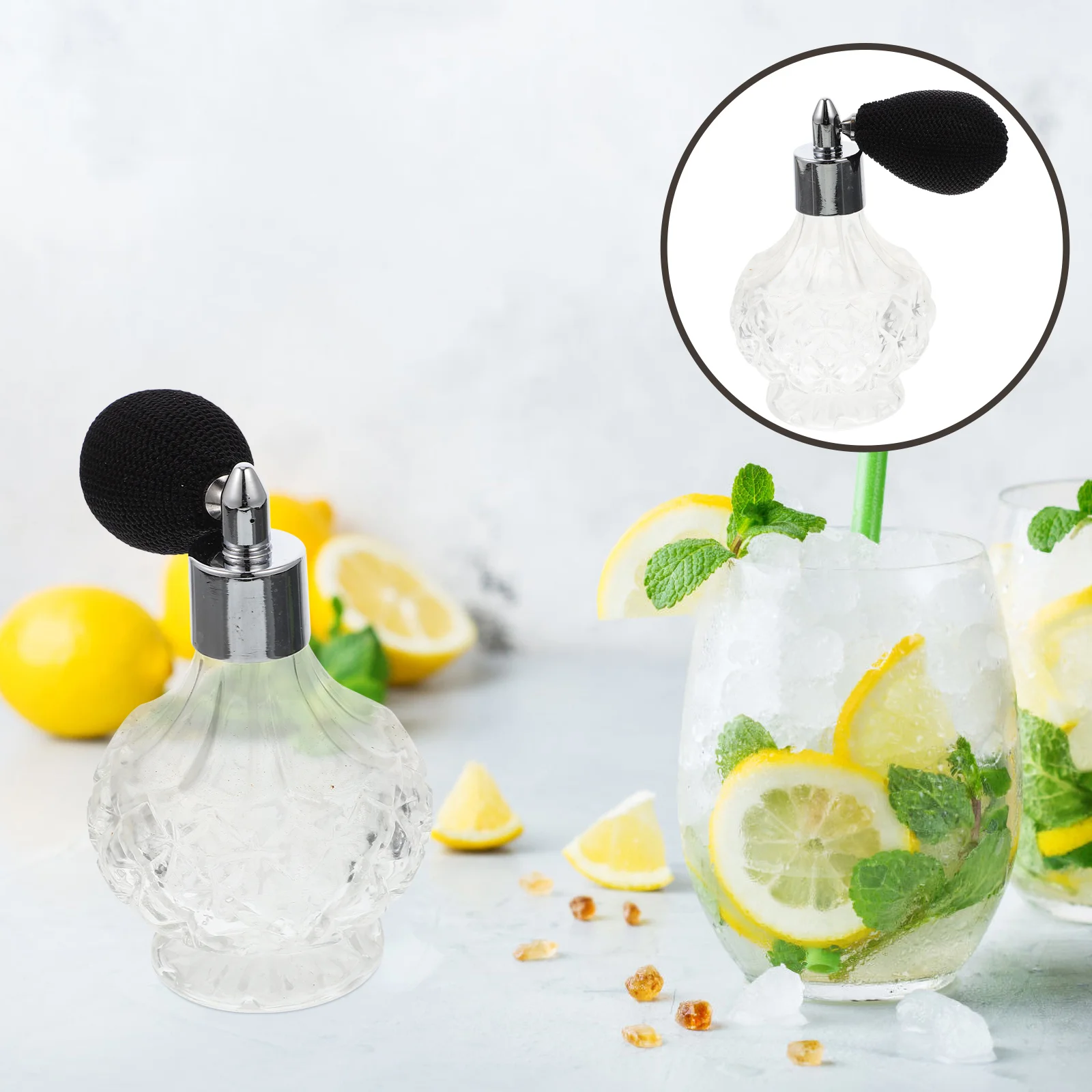 Professional Sprayer Mini Bottles Alcohol Airbag Mist Swan Milk Frother Glass Cocktail Atomizer Vintage